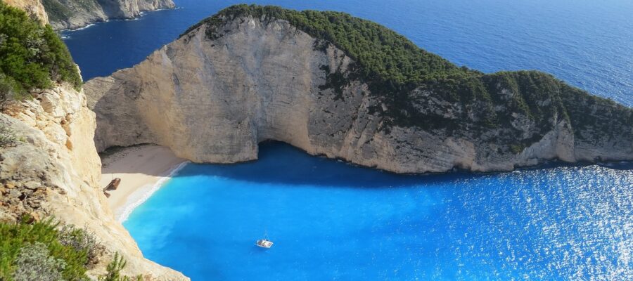 beach, cliff, bay