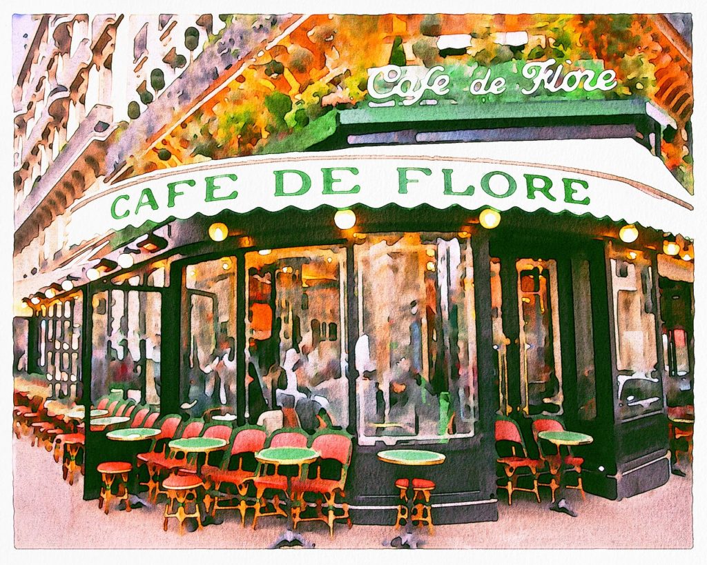 Cafe De Flore Watercolor Painting - AnnaliseArt / Pixabay