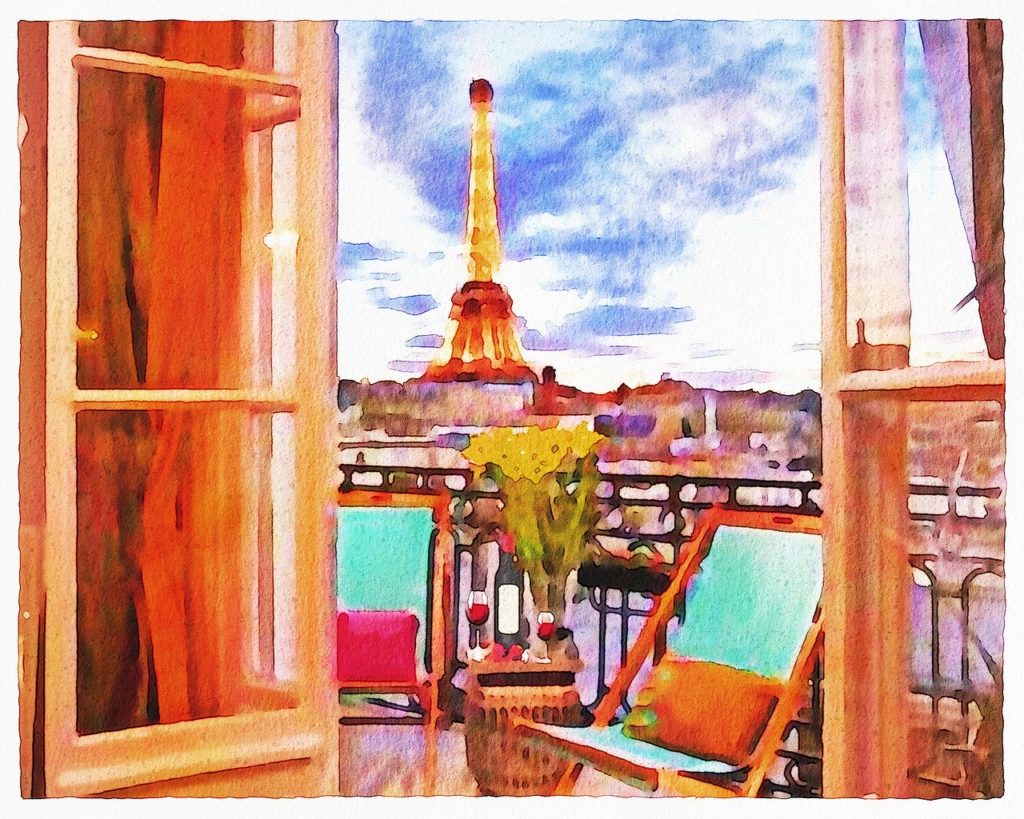 Watercolor Paris Balcony Paris - AnnaliseArt / Pixabay